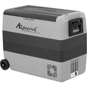 Alpicool T60 Dual Temperature Control 12 Volt Refrigerator 63 Quart Portable Car Fridge Freezer (-4°F~68°F) for Truck, RV, Boat, Camping and Travel