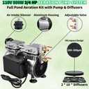 DC HOUSE Pond Aerator 5.76CFM Aeration System for Up to 3 Acre Pond & Lake, 3/4 HP 550W Air Compressor with 100' Weighted Tubing & 2 Premium Air Diffusers