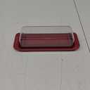 KITCHENDAO Airtight Butter Dish with Lid for Countertop and Refrigerator Door Shelf, Butter Keeper, Plastic Butter Holder Tray Container for West/East Coast Butter, Red