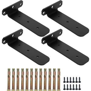 Alise Floating Shelf Brackets, 4 Pcs 90 L Brackets Heavy Duty for Wood, 6in Black Brackets for Wall Hidden Shelves, Metal Shelving Supports for Home, Garden, Office and DIY