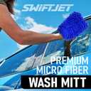 Ultra Plush Microfiber Car Wash Mitt - Scratch-Free, Lint-Free, Extra Absorbent, Machine Washable - Detailing Chenille Cleaning Mitt Perfect for Cars, Trucks, Motorcycles, and Household Surfaces (2 Pack, Blue)