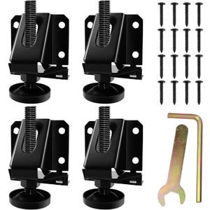 LOSCHEN 4 PCS Heavy Duty Adjustable Leveling Feet for Furniture,Hexagon Nuts Lock Furniture Legs Levelers,for Table, Cabinets, Workbench,Shelving Units and More