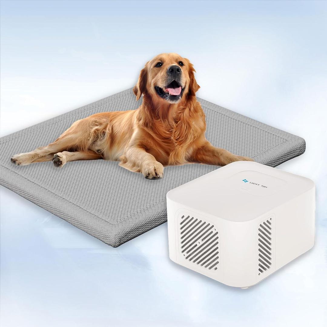 Lucky Tom Pet Pad Cooling System for Summer, Consistent Cooling Water Mat for Dogs and Cats, No Refrigeration or Chemical Gel Needed, Machine Washable Bed, Ideal for Home and Crates (Gray, XL)