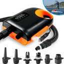 20PSI Paddle Board Pump-Portable Electric SUP Air Pump, Dual Stage Inflation & Deflation SUP Pump, 110W Paddleboard Pump with Auto-Off Function & 12V DC Car Connector for Paddle Board, Kayaks (orange)