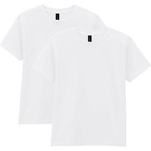 Gildan Youth DryBlend T-Shirt, Style G8000B, 2-Pack (White, L)