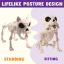 JOYIN 16 Posable Puppy Skeleton Halloween Decorations Realistic Plastic Dog Animal Bones with Movable Joints for Halloween Indoor Outdoor Decor Spooky Scene Party Favors Graveyard Decor