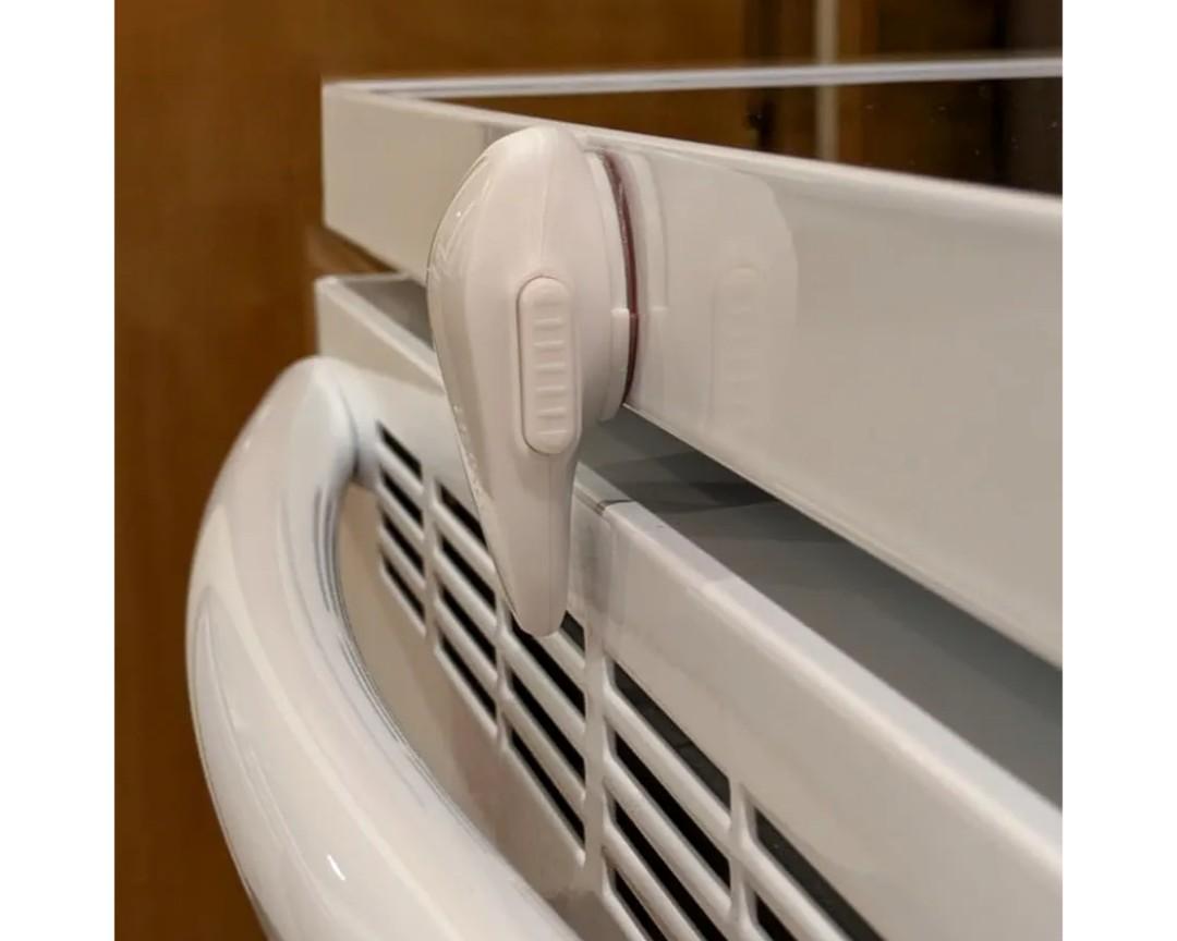 Oven Lock Child Safety (1 Pack), Cabinet Locks Baby Proofing, Baby and Child Proof Locks for Drawer Oven Stove Door, Upgrade Heat-Resistant Material, Easy to Install, No Toolf Need - White