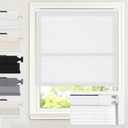AOSKY No Drill Cordless Light Filtering Cellular Shade 26" W x 48" H White | No Tools Honeycomb Blinds for Indoor Windows, Free-Stop Shades for Home, Thermal Insulated, Noise Reducing