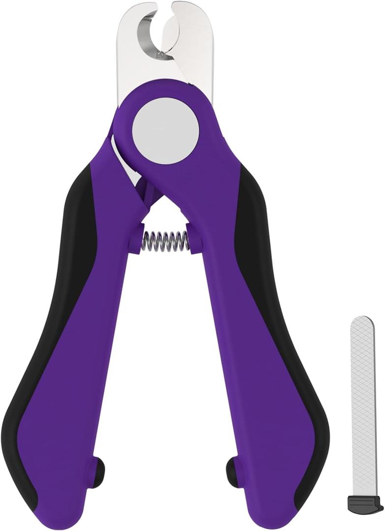 3 x Swihauk Heavy Duty Dog Nail Clippers and Trimmers, Professional Pet Nail Clippers with Nail File for Dogs Cats Small Animal, Claw Clippers with Safety Guard to Prevent Over-Cutting, Purple