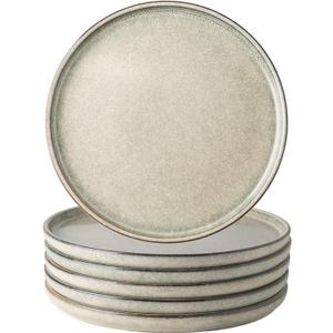 AmorArc Dinner Plates Set of 6, 10.5 Inch Reactive Glaze Ceramic Plates Set, Microwave, Dishwasher Safe, Scratch Resistant, Modern Large Dinnerware Dishes Set Kitchen Stoneware Plates