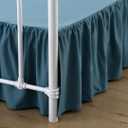 Bed Skirt Queen Size Ruffled Bed Skirts with Split Corners, 18 Inch Drop Dust Ruffle Bed Skirt with Platform, Teal Blue, Queen - 18" Drop
