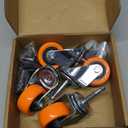 Enyke 2 Inch Long Stem Casters 600 LBS with 5/16" x 1-1/2" (8 x 38mm) Stem, Shop Vac Repalcement Casters Set of 4, 360 Degree Swivel Castor Wheels with Double Ball Bearing, Orange