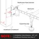 Yuleimy Headboard Adapter Kit, 2 PCS Headboard Brackets for Metal Bed Frame, Full to Queen Conversion Kit