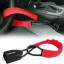 KAYCENTOP Car Steering Wheel Lock, Seat Belt Lock, Anti-Theft Device, Max 17 Inch Length, Small and Light-Weight, Multi-Functional, Fit Most Vehicle, SUV, Golf Cart Security (Red)
