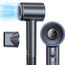Hair Dryer, 160000 RPM Professional High Speed Ionic Blow Dryer for Fast Drying, 5 Temps Quiet Hair Dryer with HD Display for Women, Low Noise Blow Dryer for Home Salon-Grey