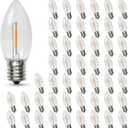 50PACK C9 LED Christmas Light Bulb, C9 LED Replacement Bulb for Christmas String Lights, E17 Intermediate Base, 2200K Warm White, Commercial Grade Holiday Clear Plastic Bulbs Shatterproof