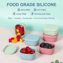 6 pcs 10 oz Silicone Snack Containers for Kids Small Food Containers with Lids, Fruit Containers for Lunch, Stackable Lunch Containers for Kids, Daycare, School and Travel