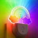 2 Pcs Rainbow Night Light for Kids Plug into Wall 8 Color Changing Baby Rainbow Night Light with Dusk to Dawn Sensor for Girl Children Nursery Toddler Bedroom Decor Birthday Gifts