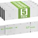 5 Pack Drawer Dividers 3.7" High Slim Organizers Expandable 14.8-25.6" Adjustable Separators for Shallow Drawers Kitchen Utensils Baby Clothes Underwear Storage-White