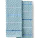 FIESTA Botanical Floral Kitchen Towel 2-Pack Set, Sky Blue