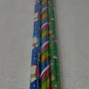 CAMKUZON Christmas Foil Wrapping Paper with Cut Lines on Reverse 3 Rolls Pack - Dancing Santa Claus, Colorful Stripes and Assorted Christmas Characters - Holiday Wrapping Paper Bundle, 24 Inch X 144