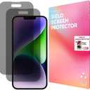 SIELO 2PACK Privacy Screen Protector for iPhone 14 Plus, Anti-Scratch, Anti-Fingerprint, Anti-Shatter, Touch Sensitive, PET Film, Blue Light Block, Easy Install, 9H Hardness