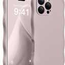 SuydanBox Magnetic for iPhone 16 Pro Max Case, [Full Camera Protection][Compatible with MagSafe] Cute Wave Frame Silicone Shockproof Protective Phone Case for iPhone 16 Pro Max 6.9", Hazel