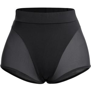 Women High Waist Mesh Tulle Spliced Activewear Yoga Shorts Dance Bottoms Rave Booty Shorts Mini Hot Pants (Small, Black)
