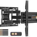Perlegear Full Motion TV Wall Mount for 26-74 inch TVs, Height Adjustable TV Mount, Pre-Assembled Wall Mount TV Bracket with Tool-Free Tilt, Swivel, Fits 16” Studs, 99 lbs, Max VESA 400x400mm, PGMF21