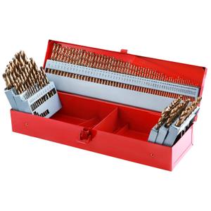 115Pcs Cobalt Drill Bits Set, M35 HSS 135 Tip, Twist Jobber Length Drill Bit Kit for Hardened Metal, Stainless Steel, Cast Iron, Plastic and Wood with Indexed Storage Case, 1/16"-1/2"
