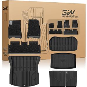 3W Tesla Model 3 Highland 2024-2026 Floor Mats & Cargo Liner
Full Set with Metal Pedal, Include Starry Sky Carpets, All Weather TPE, Custom Fit Rear Trunk Mat, Model 3 Accessories, Black