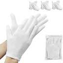 6 Pcs 3pairs White Cotton Glovesmoisturizing Gloves, Cotton Gloves for Dry Hands Eczema, White Sleep Gloves for Men and Women, Beauty Coin SPA Cloth Gloves S