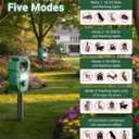 Keep Deer & Cats Away Solar Ultrasonic Deer Repellent Devices with Motion Sensor & LED Flashing Lights, Waterproof Animal Repeller Outdoor for Yard, Garden & Lawn