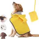 Dog Raincoat, Adjustable Dog Rain Jacket with Clear Hooded Double Layer for Large Medium Small Dogs Puppies, Yellow, S