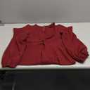 Twist Front Dresses for Women Lantern Sleeve V Neck Casual Cocktail Party Midi Dress Burgundy, S 