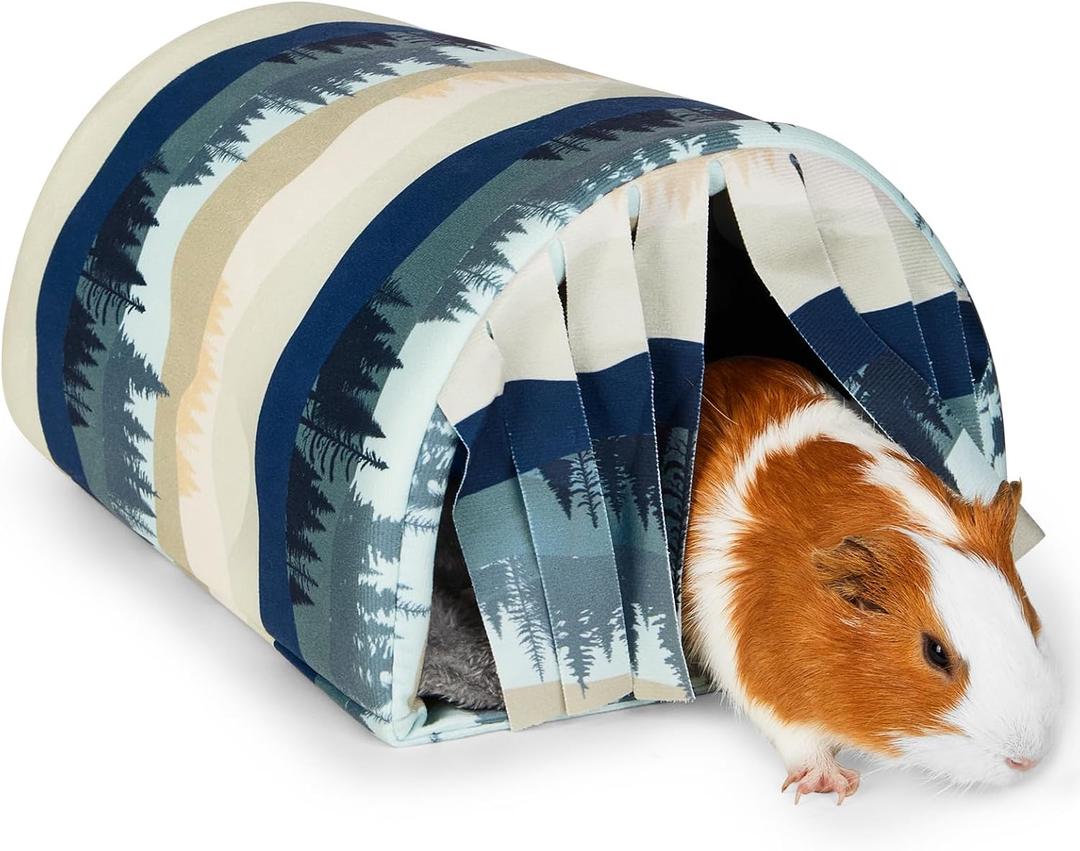 Guinea Pig Hideout Washable Guinea Pigs Tunnel with Curtains Hamster Hideout Cozy Guinea Piggy House Fit for Guinea Pig Cages Soft Guinea Pigs Accessories for Small Animals Hamster/Chinchilla/Bunny (Mountains)