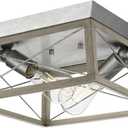 Progress Lighting Briarwood Collection 2-Light Ceiling Light, Flush Mount Ceiling Light Fixture for Interior Kitchen Lights, Hallway, Bedroom, Living Room, 12-Inch by 6-Inch, Galvanized Finish