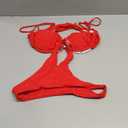 OYOANGLE Women's Bikini Set Starfish Ruched High Cut Thong Solid 2 Piece Beachwear, Large