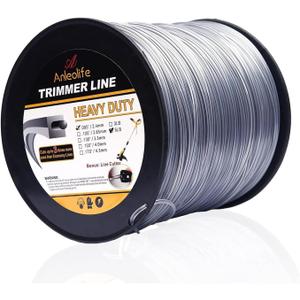 A ANLEOLIFE 5-Pound Heavy Duty Square .095-Inch-by-1280-ft String Trimmer Line in Spool, with Built-in Line Cutter