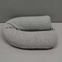 Dot&Dot Twist Memory Foam Travel Pillow for Airplanes - Travel Neck Pillow for Sleeping - Airplane Pillow for Neck Support, Chin, Lumbar and Leg - Adjustable, Bendable Neck Roll Pillow (Gray)