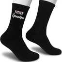 Funny Dad Uncle Grandpa Socks, Black Crew Socks for Family Men