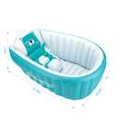 Inflatable Bathing Tub for Toddler,Non Slip Safety Thick Cushion Central Seat,Portable Travel Seat Baths Baby Swimming Pool for 0-5 Year(Blue)