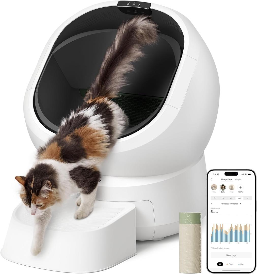 PETLIBRO Luma Automatic Cat Litter Box AI-Camera Waste Analysis, Auto Odor-Control Self Cleaning Cat Litter Box, Open-Top Smart Robot with Multi-Cats Recognition, App Usage Tracking and Safety Sensors