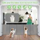 Reinforced 120" Extra Wide Retractable Baby Gate with Support Rods Prevent Crawling Under, 10 Foot Extra Long Dog Gate Large Baby Gate for Large Openings, Mesh Gate Retractable Pet Gate, Gray