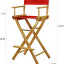Casual Home Director's Chair ,Natural Frame/Red Canvas,30" - Bar Height, 30 in
