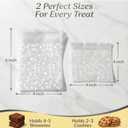 4 x COMELY Cookie Bags with Seal: Self Adhesive Cellophane Bags with Stickers, 4x4 Food Grade Bakery Supplies, 200 Pack Dessert Packaging, Airtight Moisture Protection for Snacks, 1 Sec Fast Packing