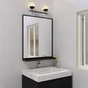 ANYHI Bathroom Mirrors for Wall, Metal Wall Mirror with Shelf, Perfect for Living Room, Bedroom, Entryway, Rectangular, Vertical (Black)
