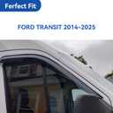 Window Visors Rain Guards Shield for Ford Transit 2014-2025, Out-Channel Window Vent Wind Deflectors Visors Shades for 14-25 Transit