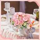 Crowye 16 Bundles Artificial Peonies Realistic Flowers with Stems Bouquet Peonies for Table Centerpieces Wedding Decoration Bridal Floral Arrangement (Light Pink)