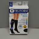 Truform 20-30 mmHg Compression Stockings for Men and Women Knee High Length Closed Toe, Black, Large (Large (1 Pair))